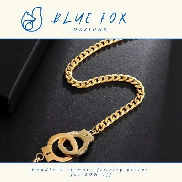 *NEW* 18K Gold Plated Stainless Steel Handcuff Bracelet - GOLD - Picture 1 of 6